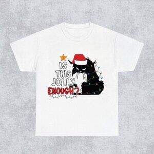 Is This Jolly Enough Christmas Cat Shirt, Funny Cat Shirt